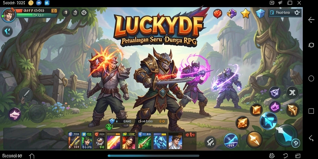 Tampilan gameplay <strong>LUCKYDF</strong> yang mengasyikkan dan dinamis dalam dunia RPG.