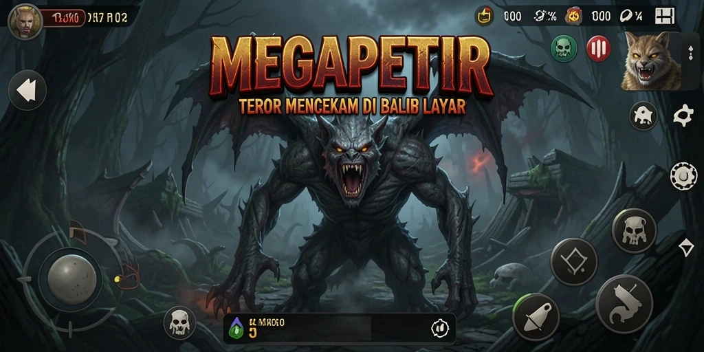 Tampilan menakutkan dalam gameplay MEGAPETIR yang mencekam.