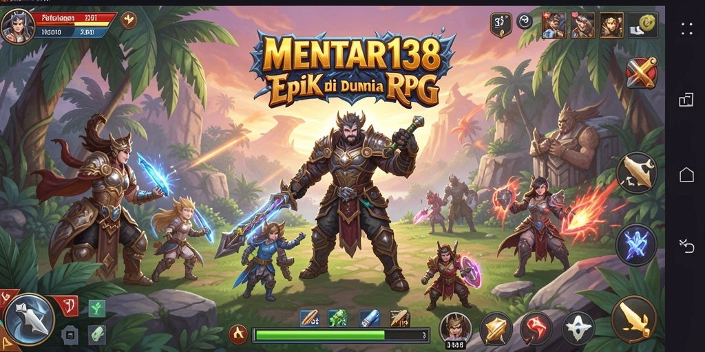 Screenshot gameplay MENTARI138 menampilkan pertempuran epik di dunia fantasi.