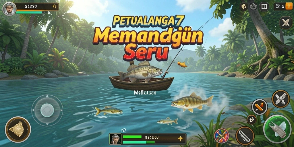 Tampilan gameplay memancing yang menarik dari MONAS77.