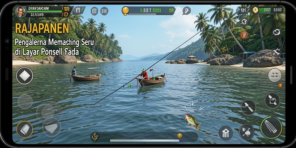 Tangkapan ikan menakjubkan dalam gameplay RAJAPANEN yang seru.