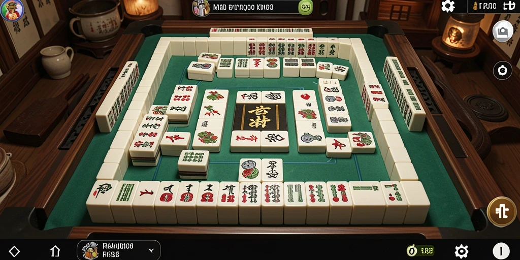 Tampilan gameplay RK88 yang menakjubkan dengan suasana Mahjong yang seru.