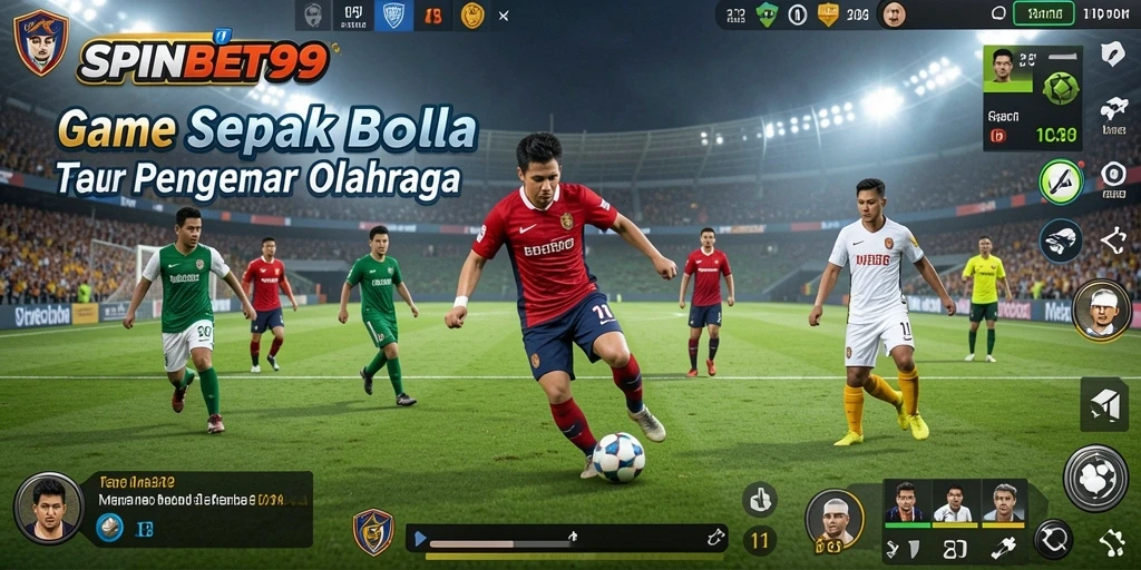 Tampilan gameplay menarik dari SPINBET99 yang menghadirkan pertandingan sepak bola seru.