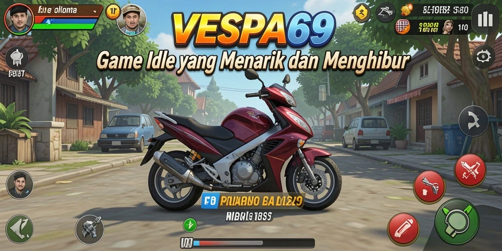 Tampilan gameplay VESPA69 yang menyenangkan dan interaktif.