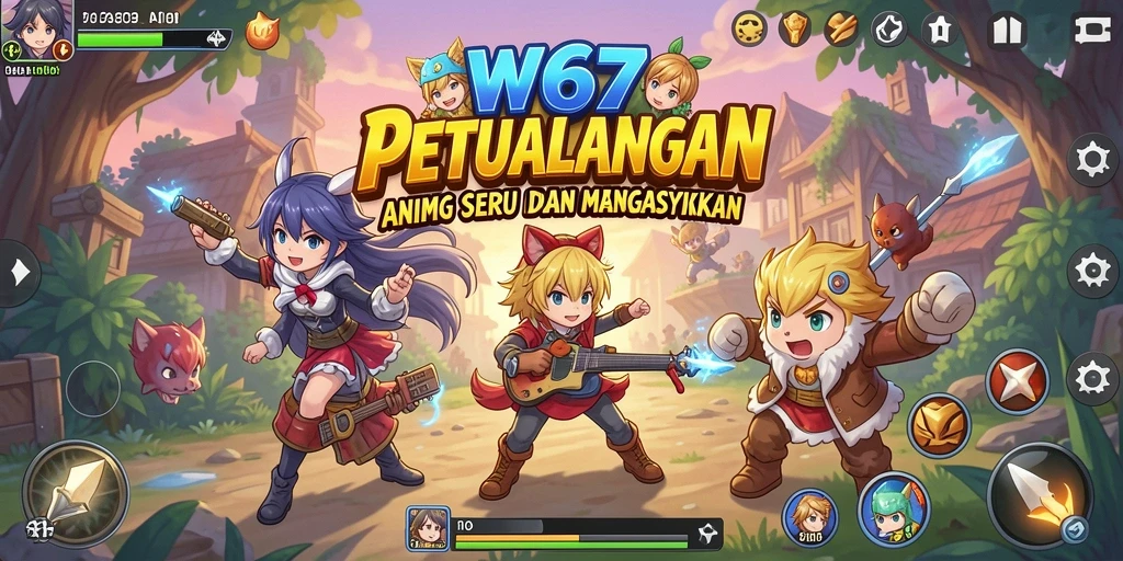 Tampilan gameplay seru di dunia Anime yang mengasyikkan.